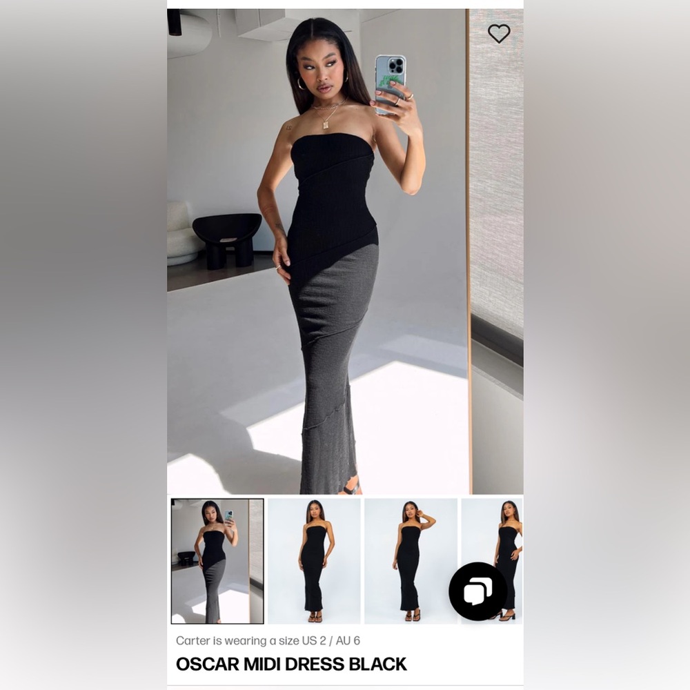 Elegant Black maxi dress, strapless